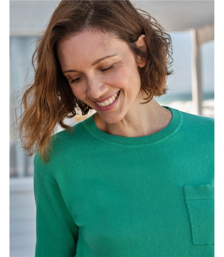 Strickoberteil mit Tasche