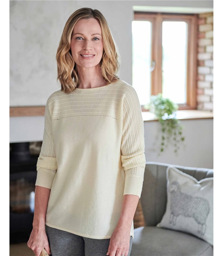 Boat Neck Cable Lounge Jumper