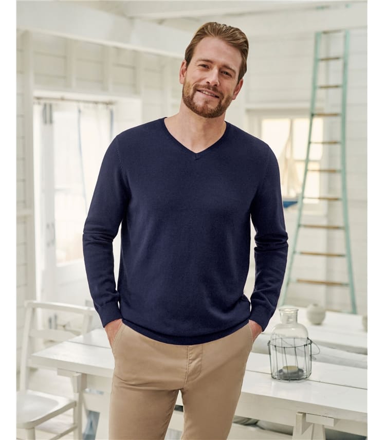 Herren Bekleidung Pullover und Strickware V-Ausschnitt Pullover Zanone Baumwolle Pullover in Blau für Herren 