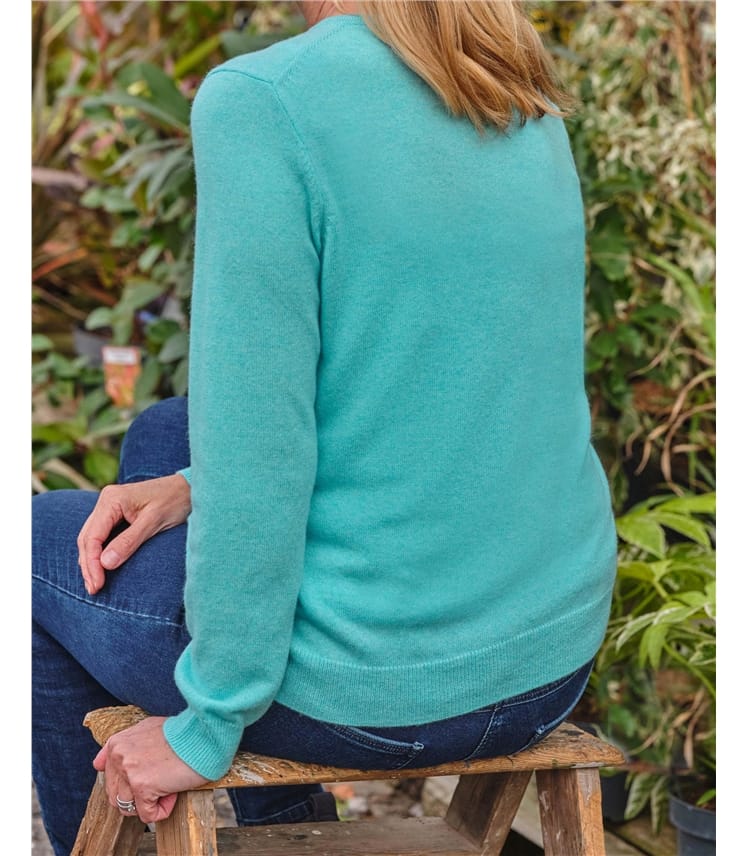 Cashmere Merino Crew Neck Cardigan