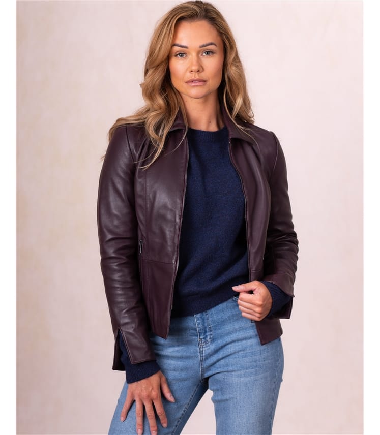 Fairnam Collared Leather Jacket
