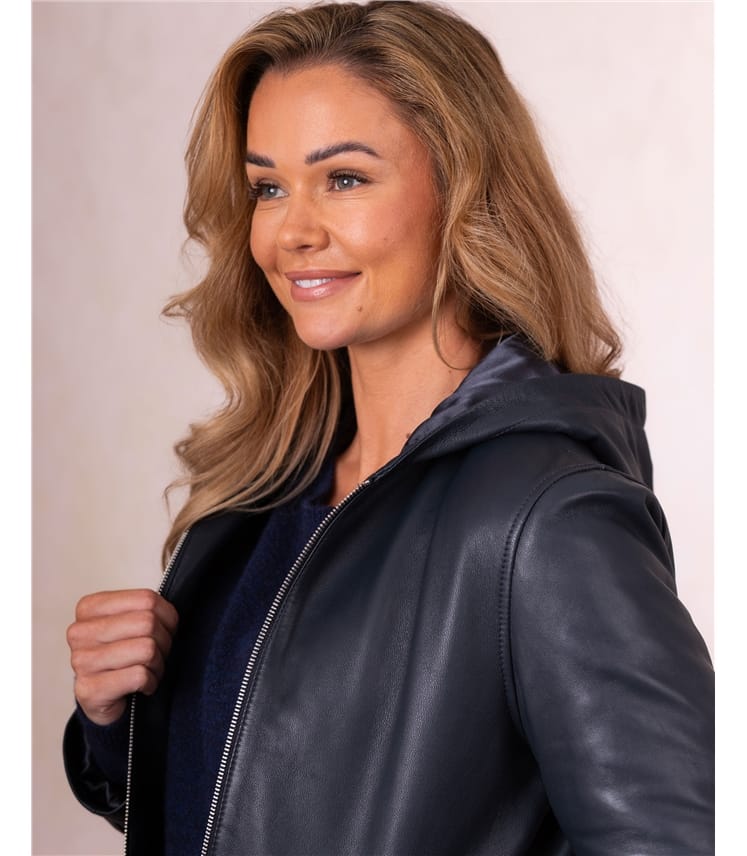 Hartside Hooded Leather Jacket