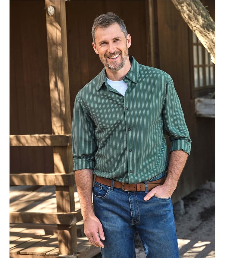 Textured Stripe Long Sleeve Shirt
