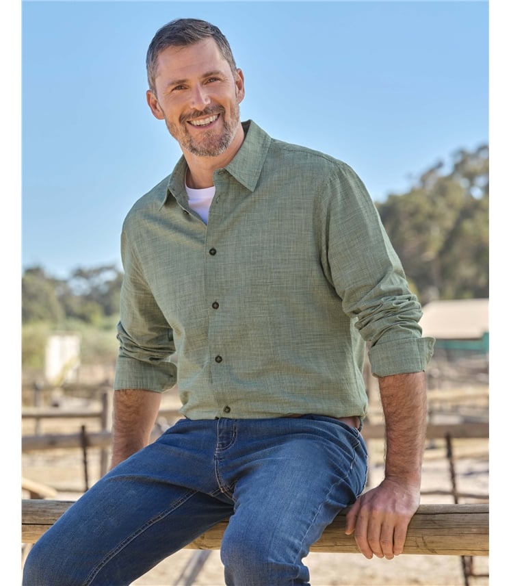 Textured Stripe Long Sleeve Shirt