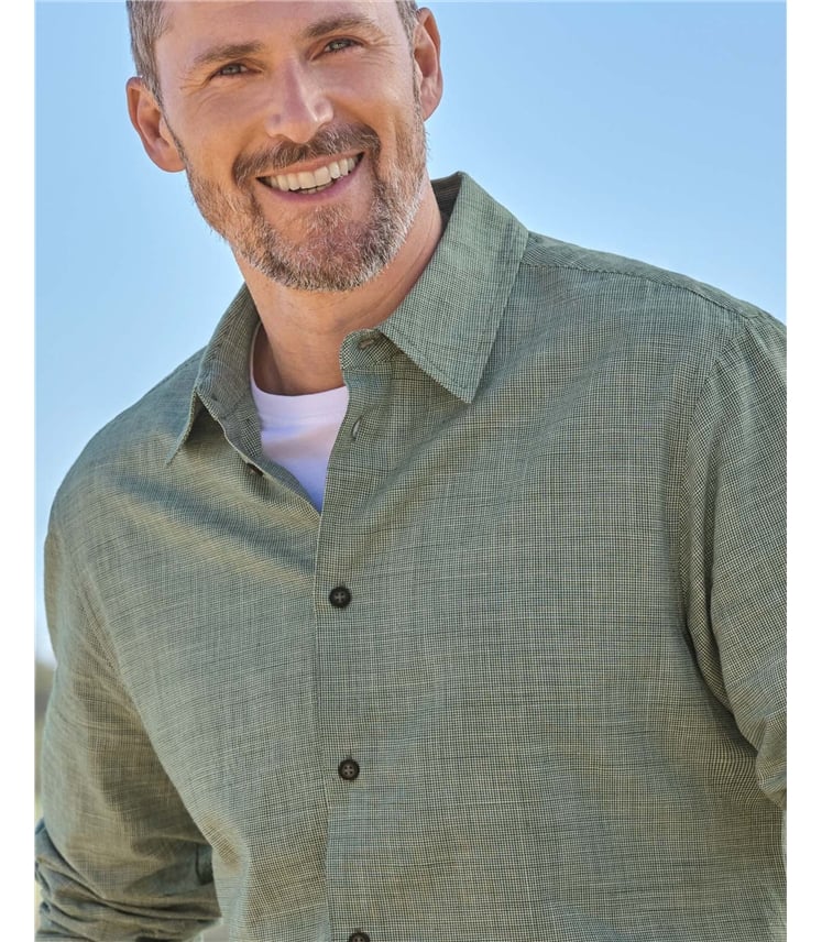 Textured Stripe Long Sleeve Shirt