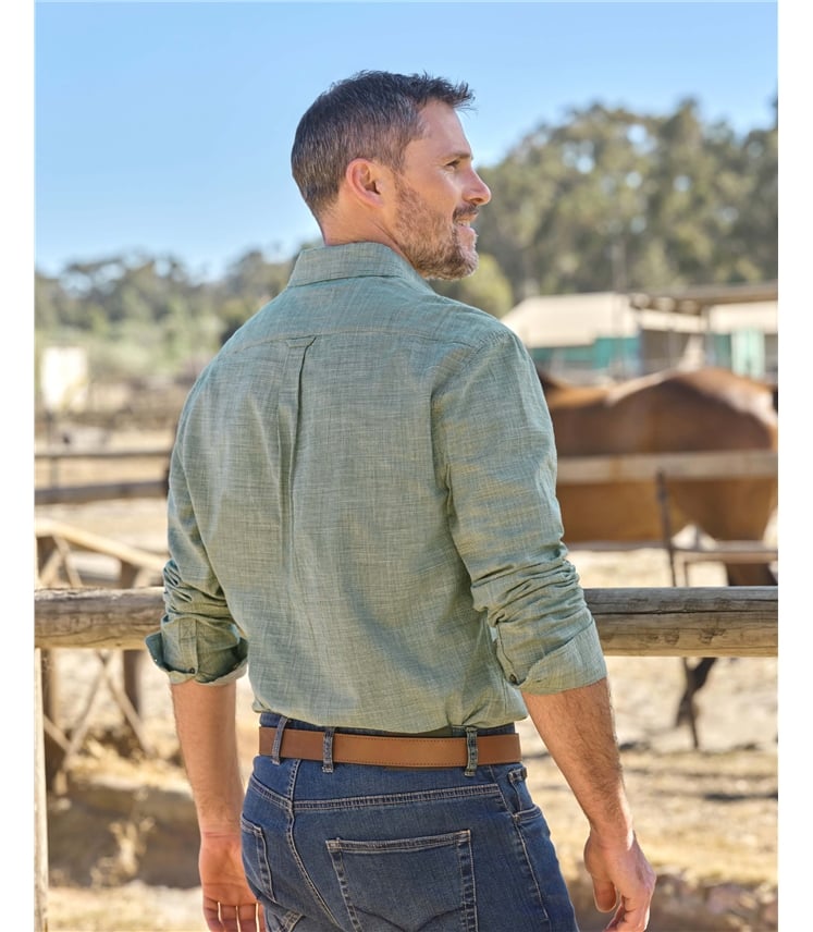 Textured Stripe Long Sleeve Shirt