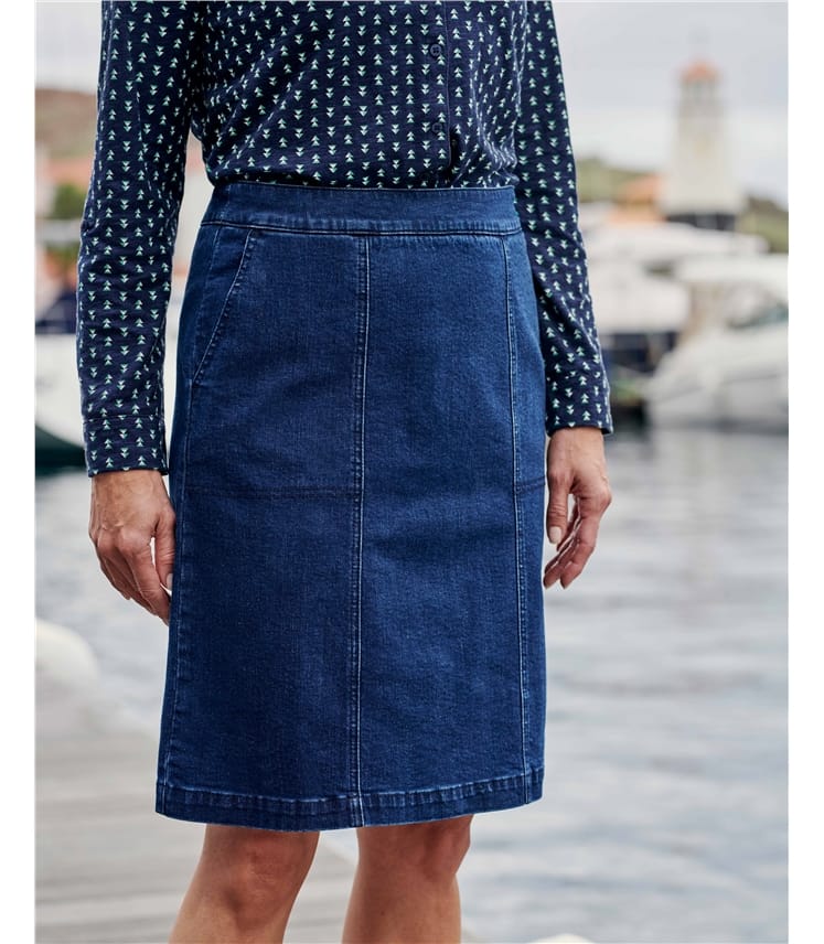 Jean Jupe En Jean Femme Pur Coton Woolover Fr