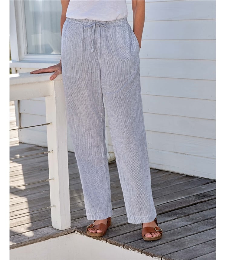 Linen Blend Stripe Trouser