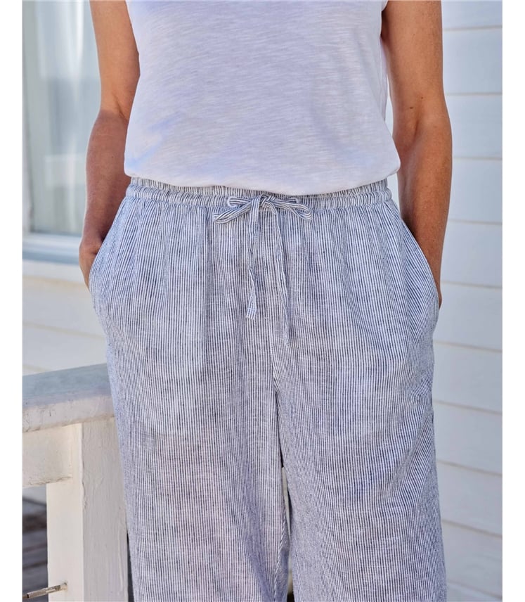Linen Blend Stripe Trouser