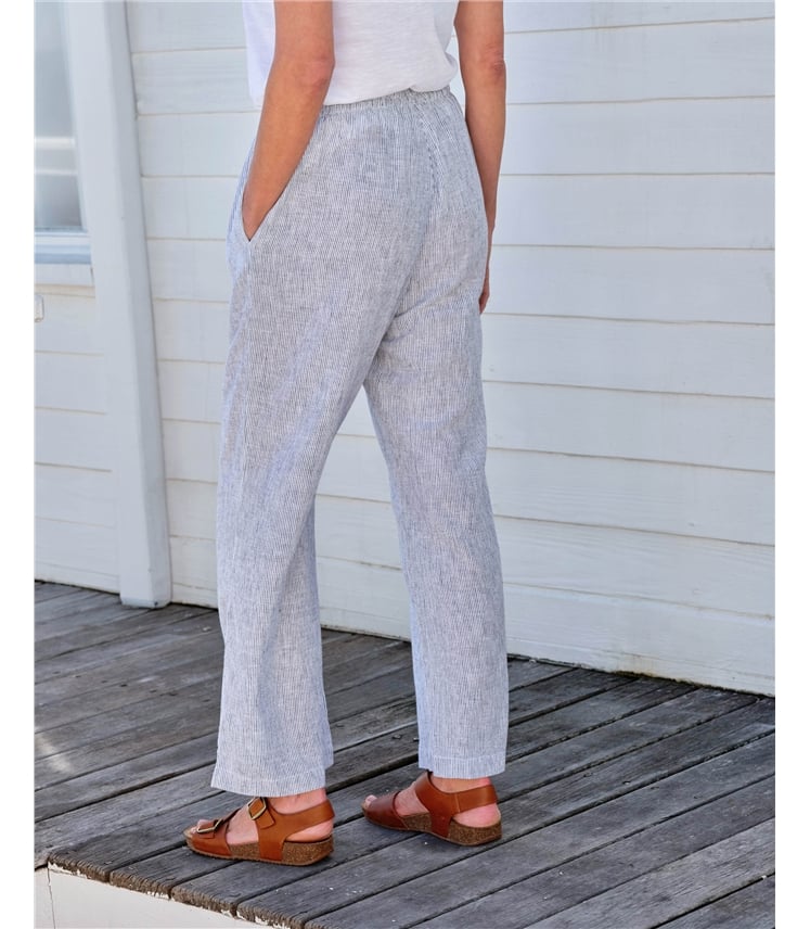 Linen Blend Stripe Trouser