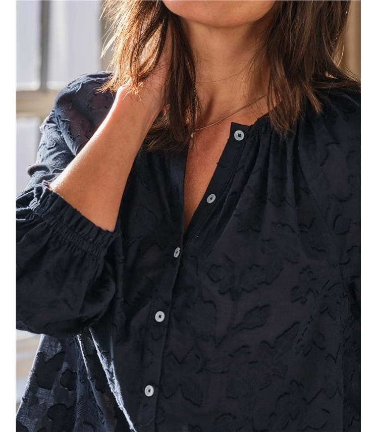 Danna - Leichte Jacquard-Bluse aus Bio-Baumwolle