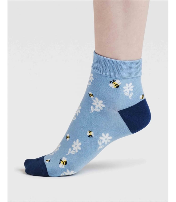 Knöchelsocken aus Bio-Baumwolle, Bienen – Beth