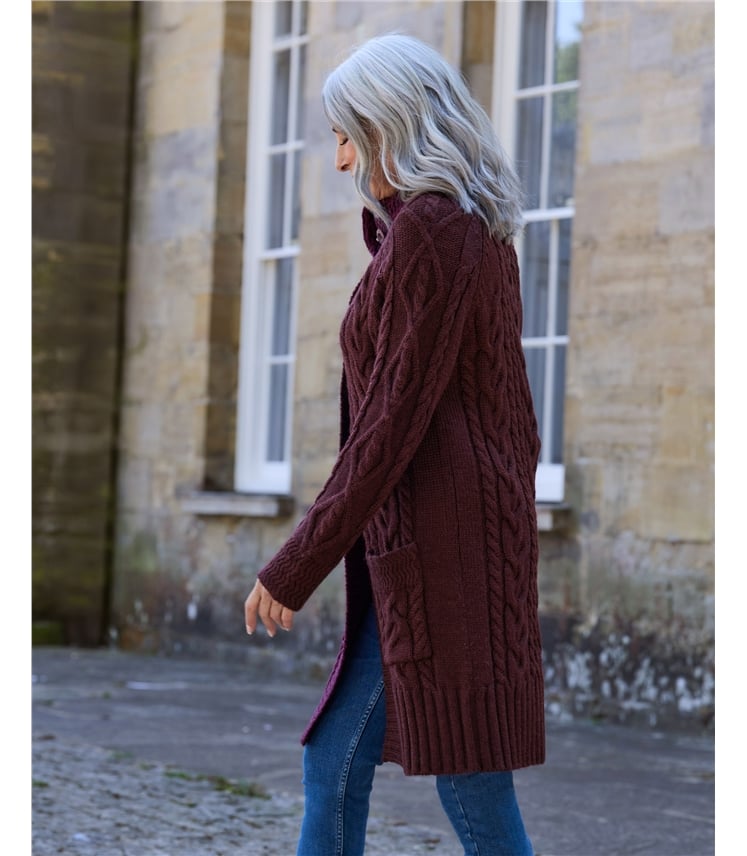 Pure Wool Aran Coatigan