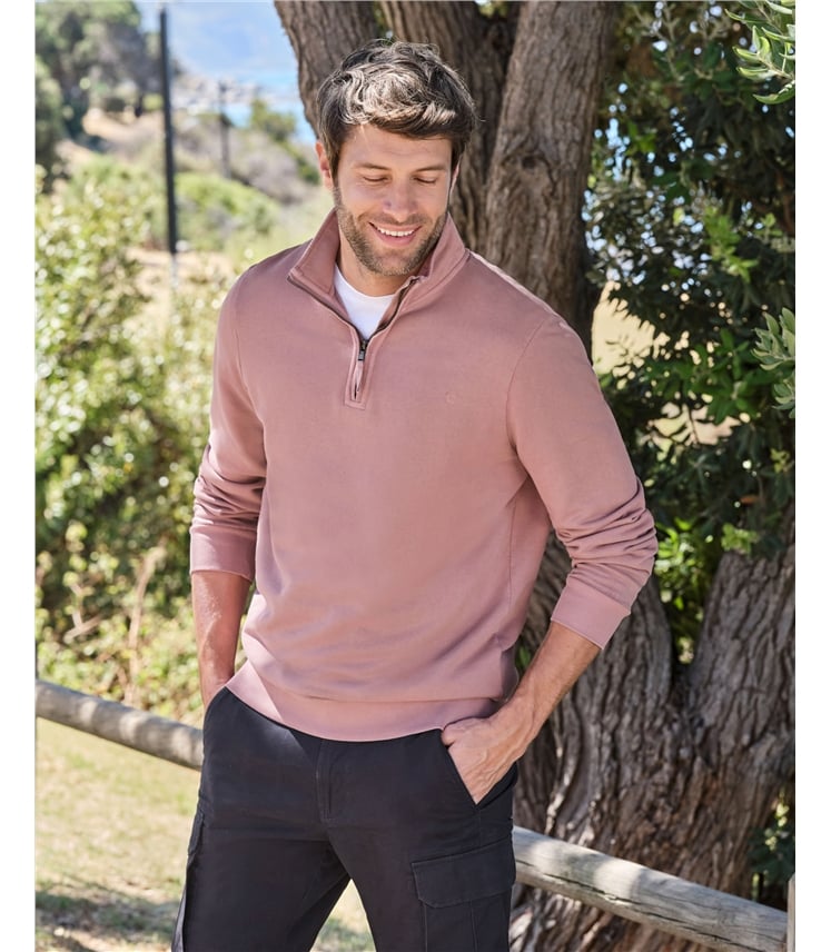 Cotton Half Zip Jumper
