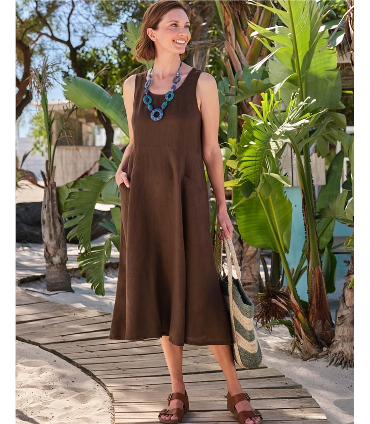 Womens Pocket Pinafore Dress