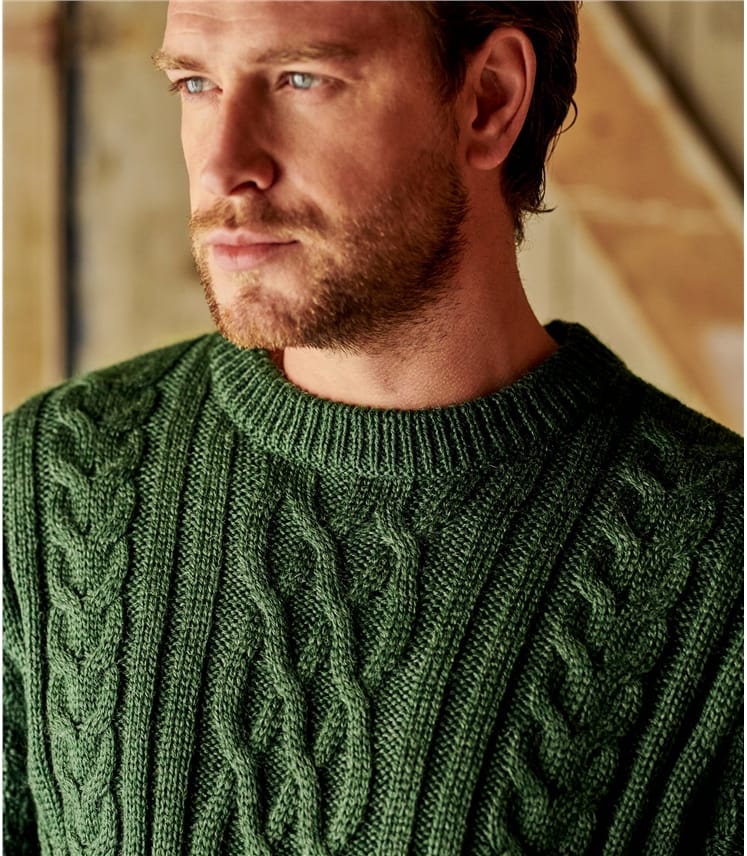 Dark Forest | Pure Wool Aran Knitted Jumper | WoolOvers AU