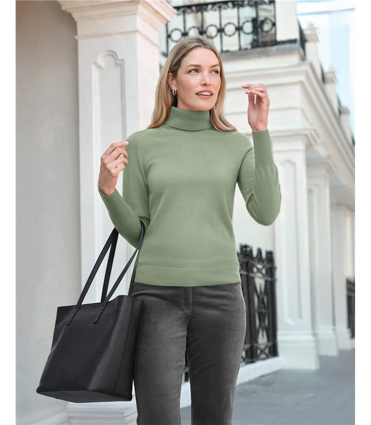 Thyme Womens Cashmere Polo Neck Sweater WoolOvers UK