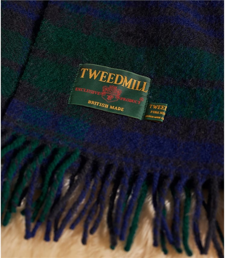 Blackwatch Pure Wool Tartan Knee Blanket WoolOvers UK