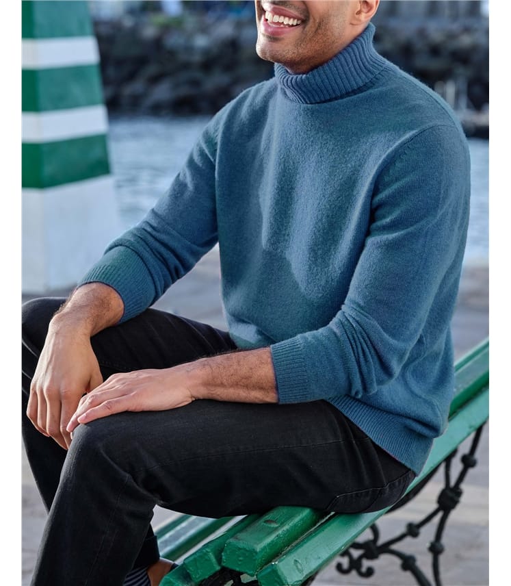 Rollkragenpullover aus Lammwolle für Herren