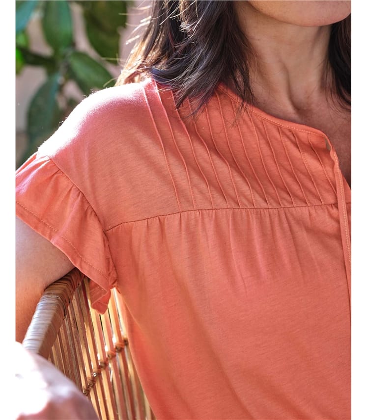 Arina Organic Cotton Yoke Tank Top
