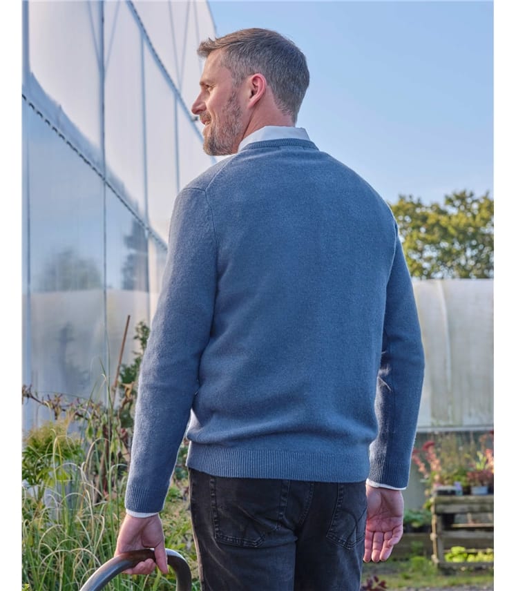 Mens Lambswool V Neck Jumper