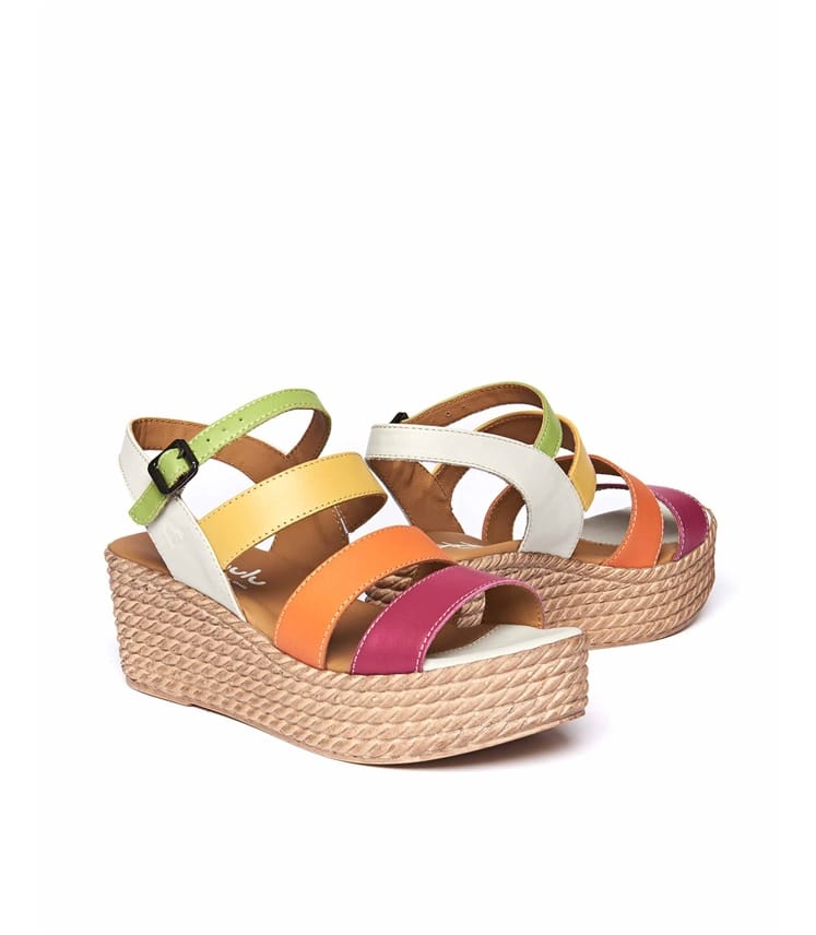 Striped on sale wedge sandals