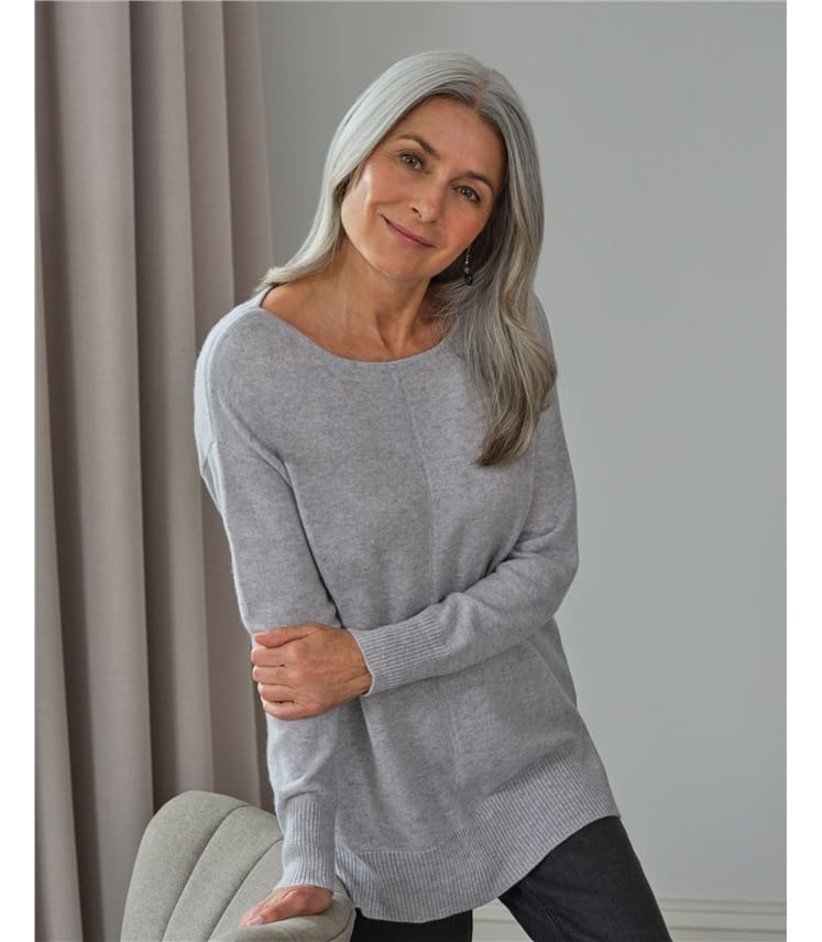 Sweatshirts for Women Women's Sweatshirts Drop Shoulder Split Hem  Sweatshirt Sweatshirts (Color : Gray, Size : Large)