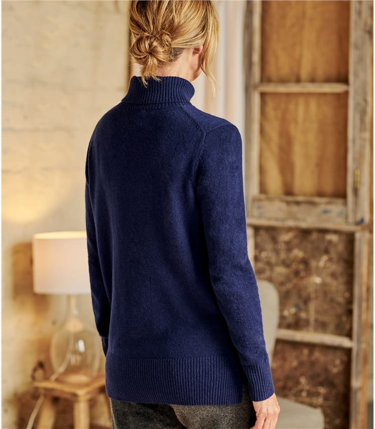 Luxurious Cashmere Boxy Polo Neck Jumper