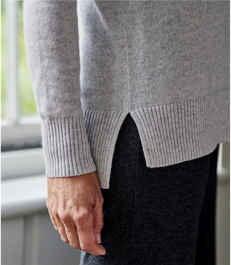 Luxurious Cashmere Boxy Polo Neck Jumper