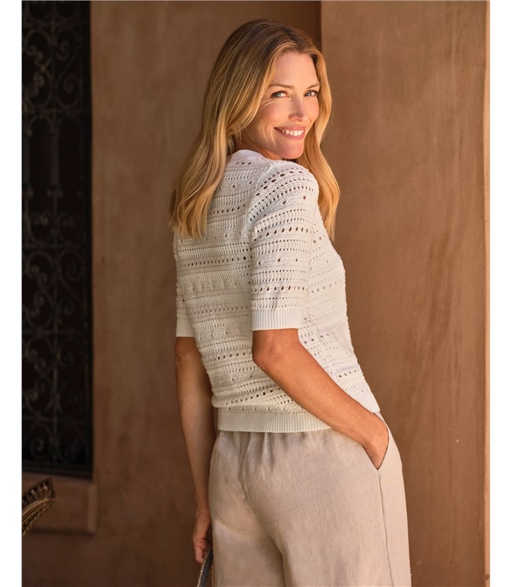 V Neck Short Sleeve Cardigan