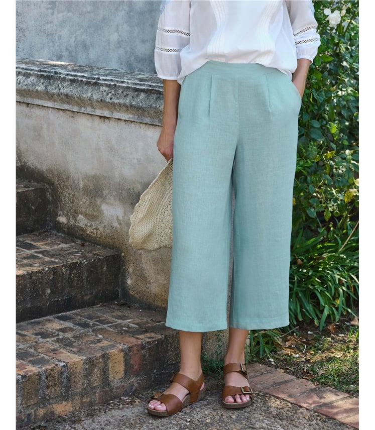 Culotte en lin à dos élastique