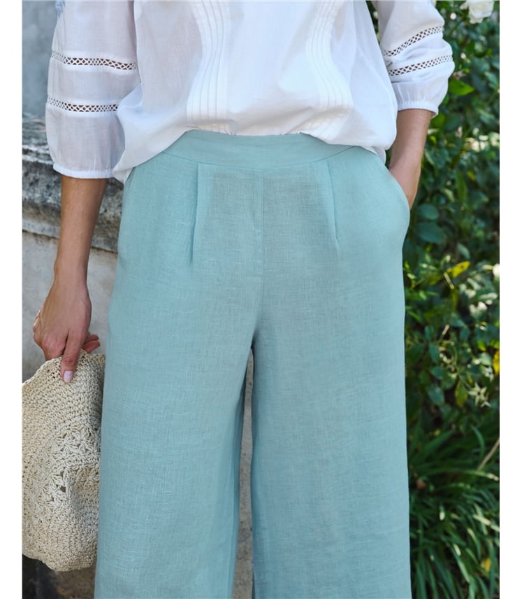 Culotte en lin à dos élastique