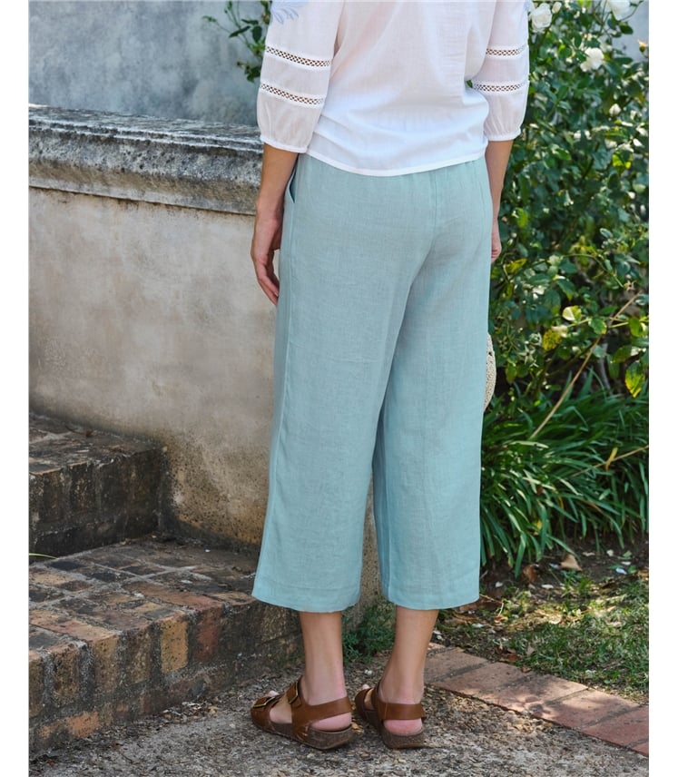 Culotte en lin à dos élastique