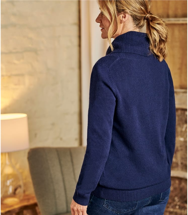 Pure Cashmere Cowl Neck Sweater