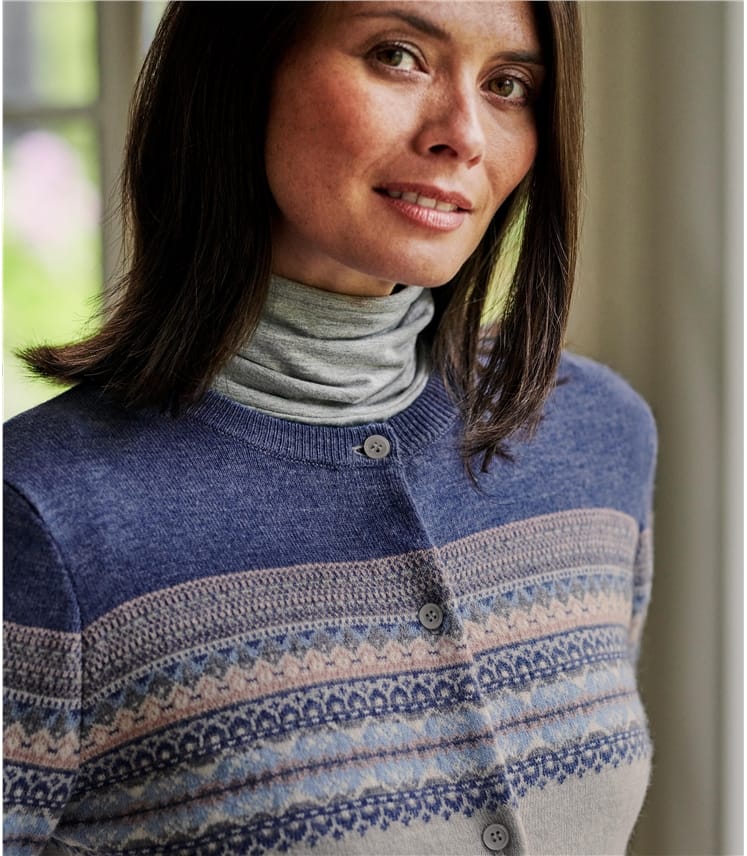 woolovers fairisle cardigan
