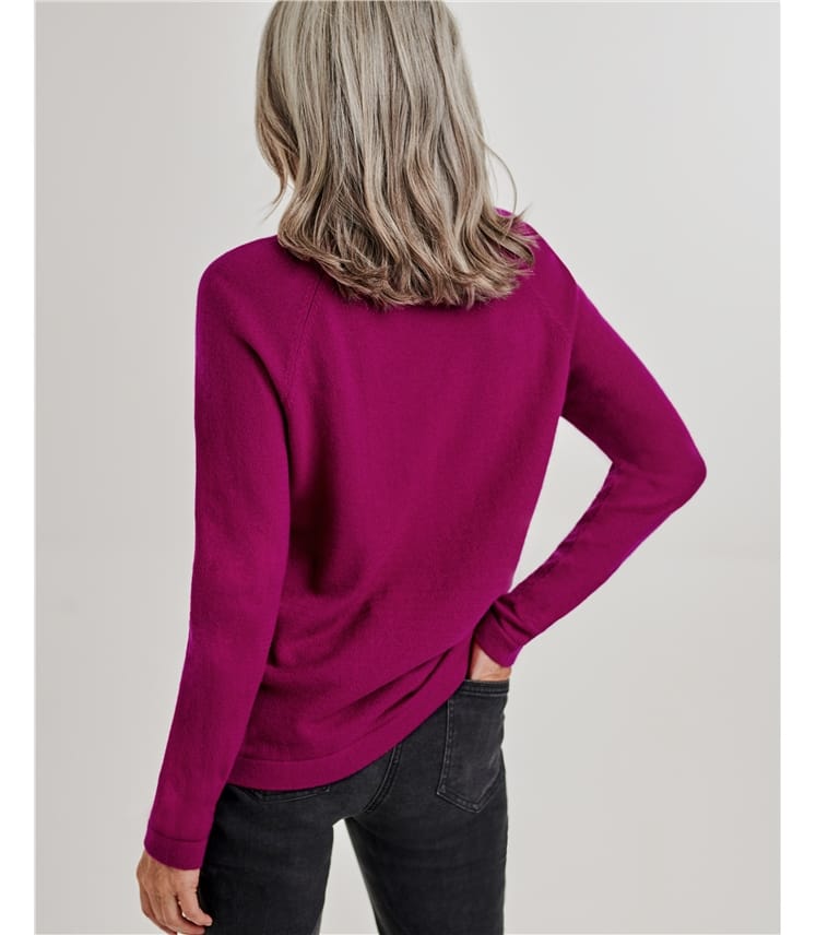 Jewel Pink | Womens Merino Pearl Bead Jumper | WoolOvers UK