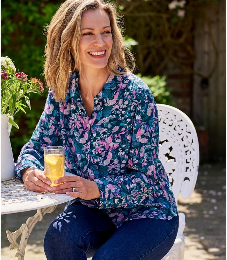 floral collared shirt womens