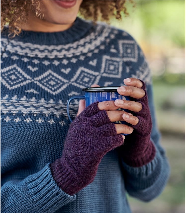 Eden | Womens Lambswool Fingerless Gloves | WoolOvers US