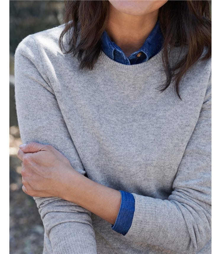 Cashmere and Merino Crew Neck Knitted Jumper