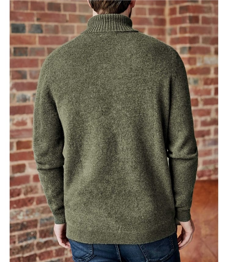 Mens Lambswool Polo Neck Jumper