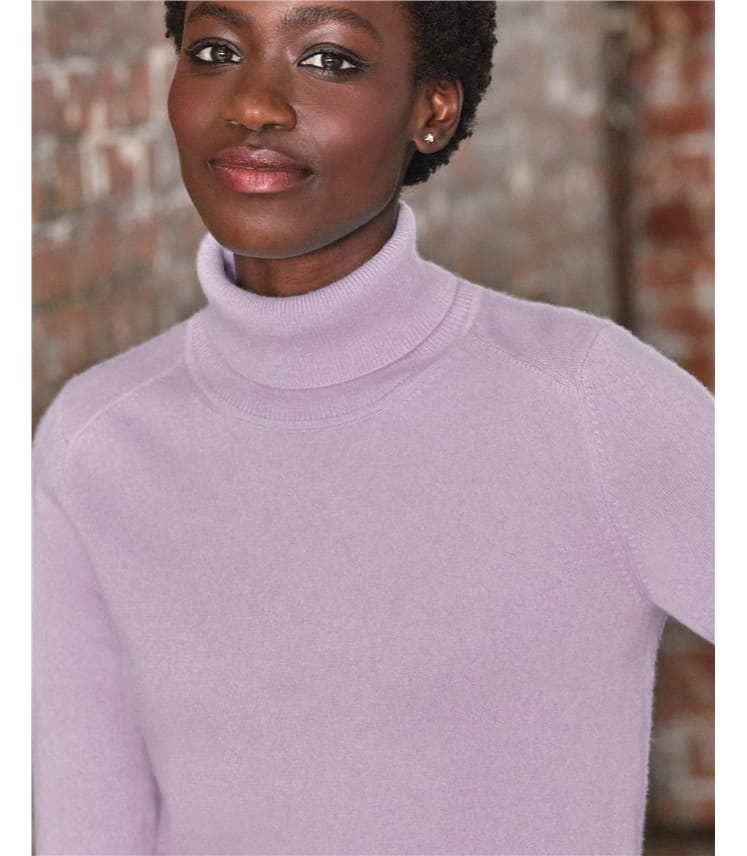 Womens Cashmere Polo Neck Sweater
