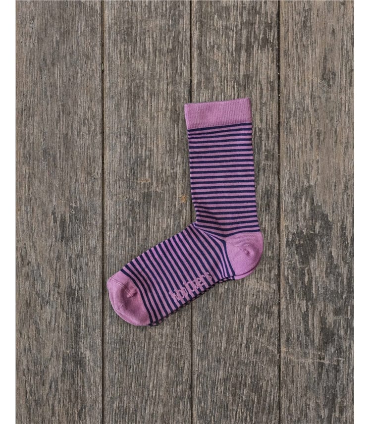 Chaussettes à rayures - Femme - Bambou mélangé