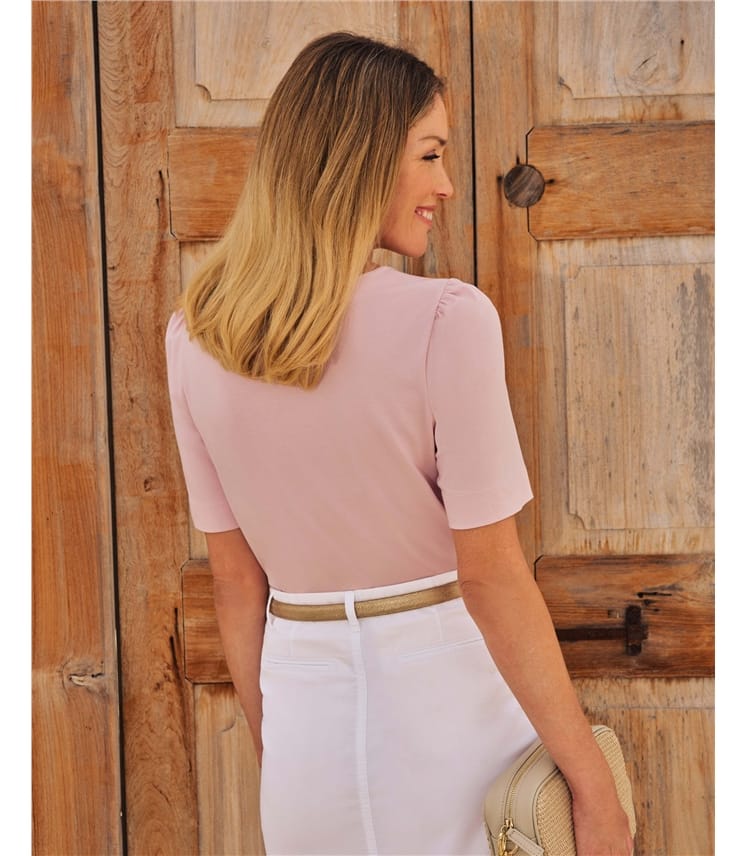 Button Detail Jersey Top