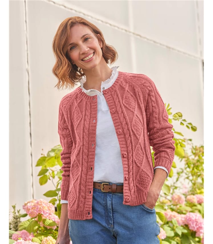 Cardigan torsadé boutonné - Femme - Pure Laine