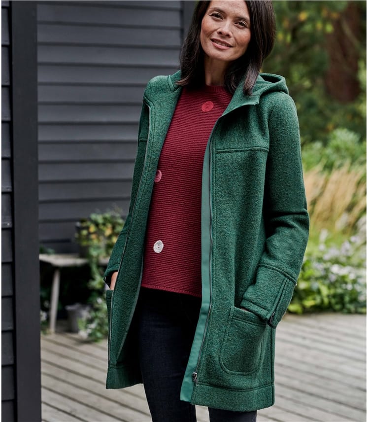 Eden | Womens Boiled Wool Hooded Coat | WoolOvers UK