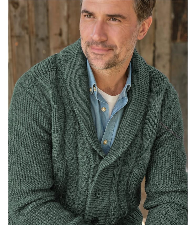 Logan Cable Shawl Collar Cardigan