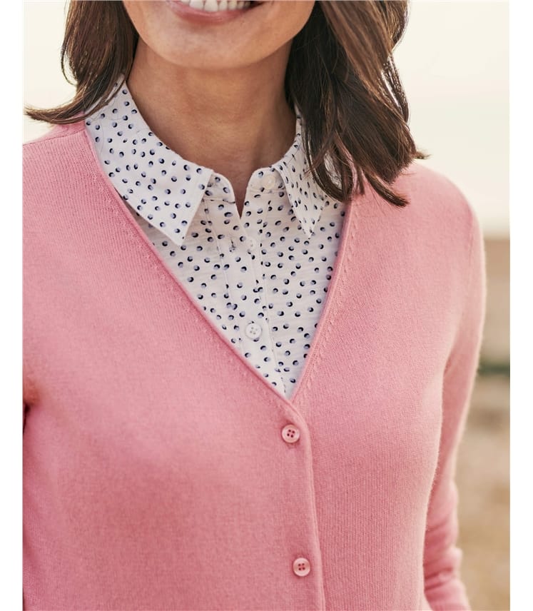 Cashmere Merino Classic V Neck Cardigan