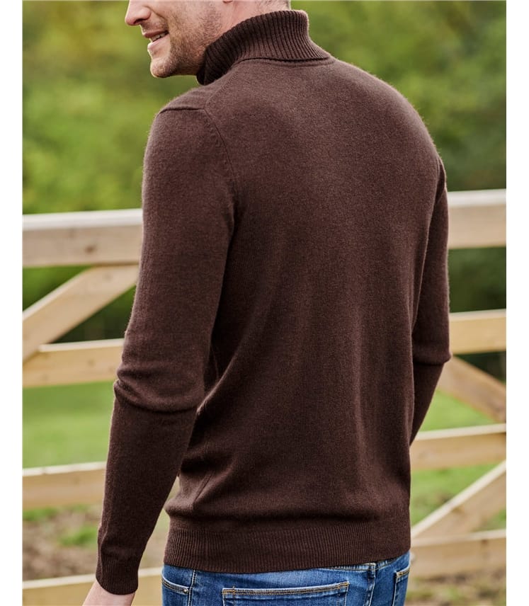 Pull à col roulé - Homme - Cachemire & Mérinos