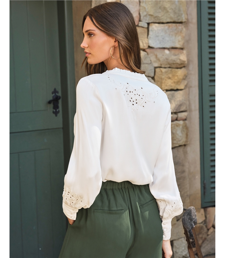 Satin Embroidered Blouse