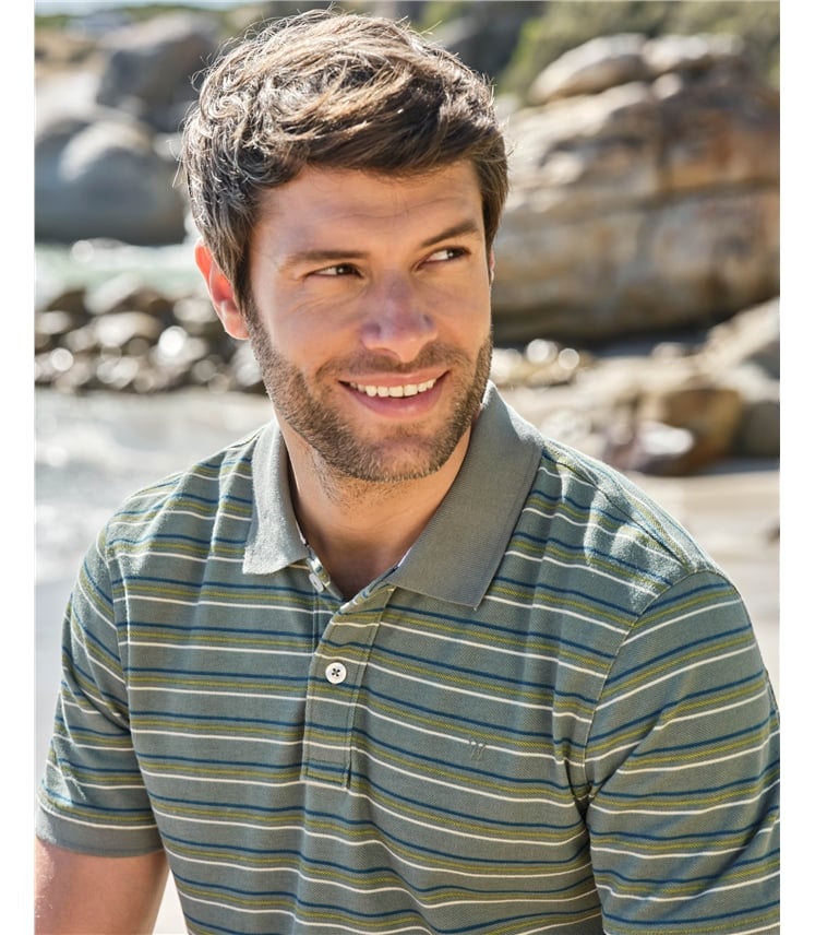 Poloshirt aus texturierter Bio-Baumwolle